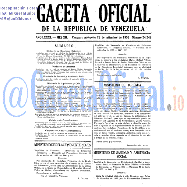Gaceta Oficial 24248 del 23 Septiembre 1953