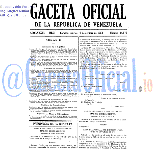Gaceta Oficial 24572 del 19 Octubre 1954