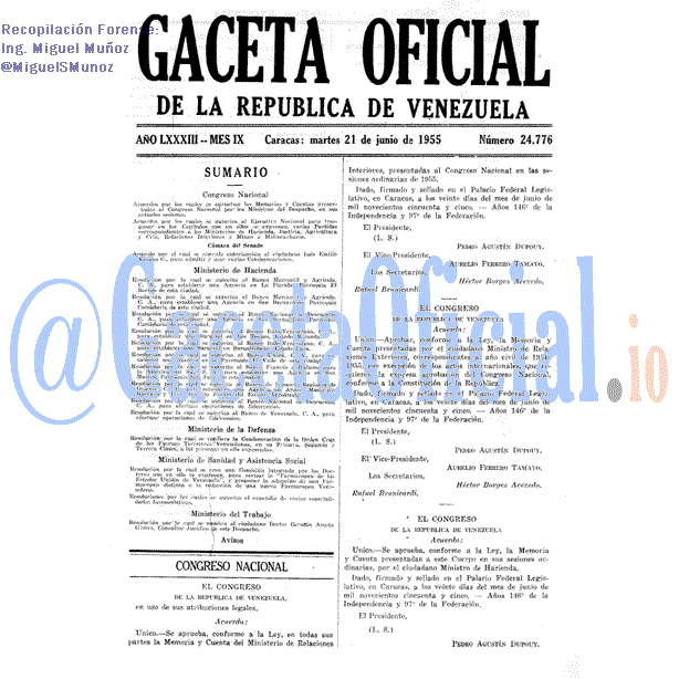 Gaceta Oficial 24776 del 21 Junio 1955