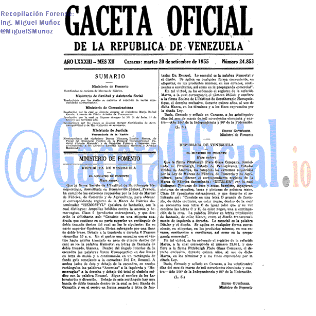 Gaceta Oficial 24853 del 20 Septiembre 1955