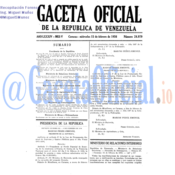 Gaceta Oficial 24979 del 15 Febrero 1956