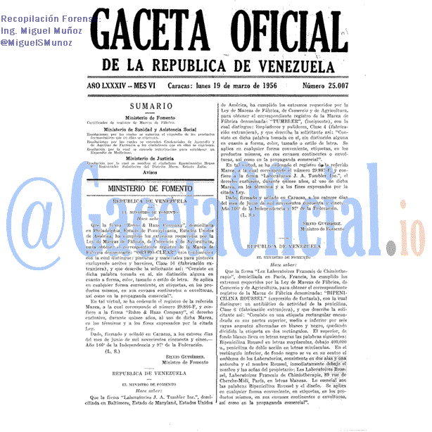 Gaceta Oficial 25007 del 19 Marzo 1956
