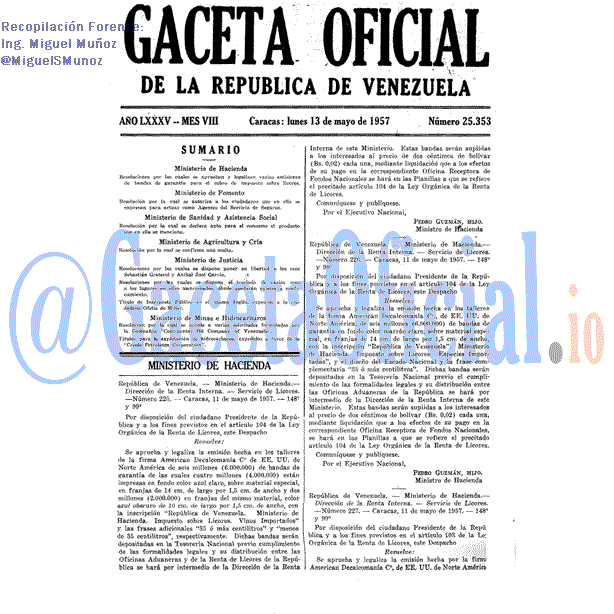 Gaceta Oficial 25353 del 13 Mayo 1957