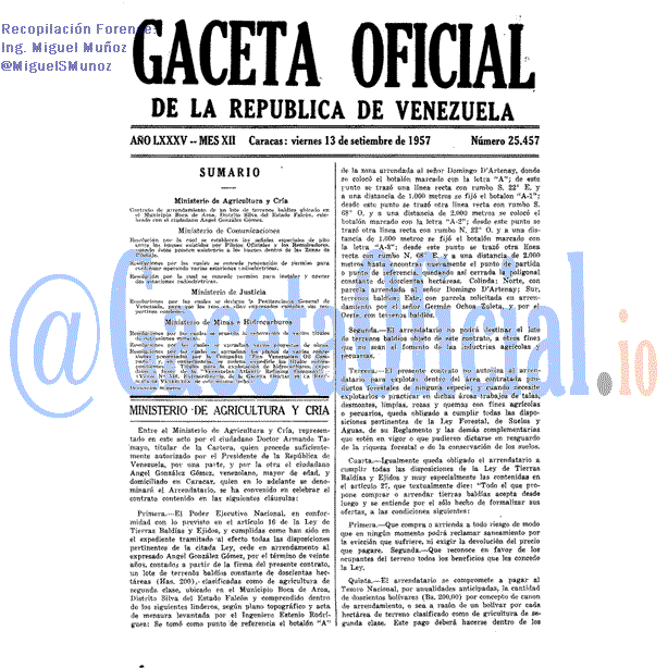 Gaceta Oficial 25457 del 13 Septiembre 1957