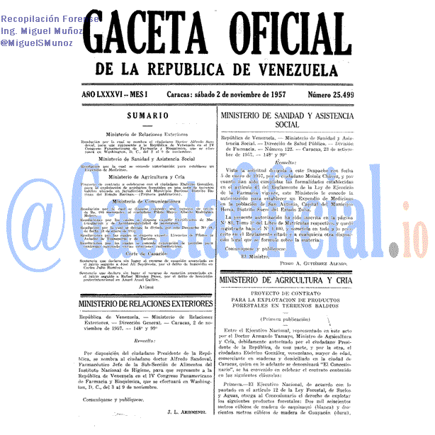 Gaceta Oficial 25499 del 2 Noviembre 1957