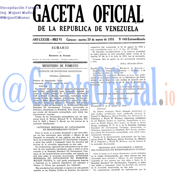 Gaceta Oficial 448 del 29 Marzo 1955
