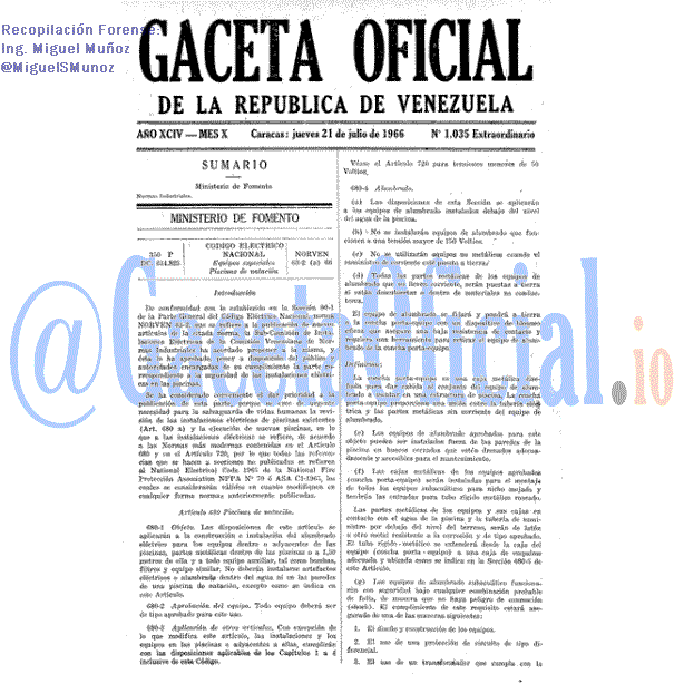 Gaceta Oficial 1035 del 21 Julio 1966