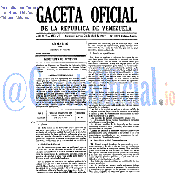 Gaceta Oficial 1099 del 28 Abril 1967
