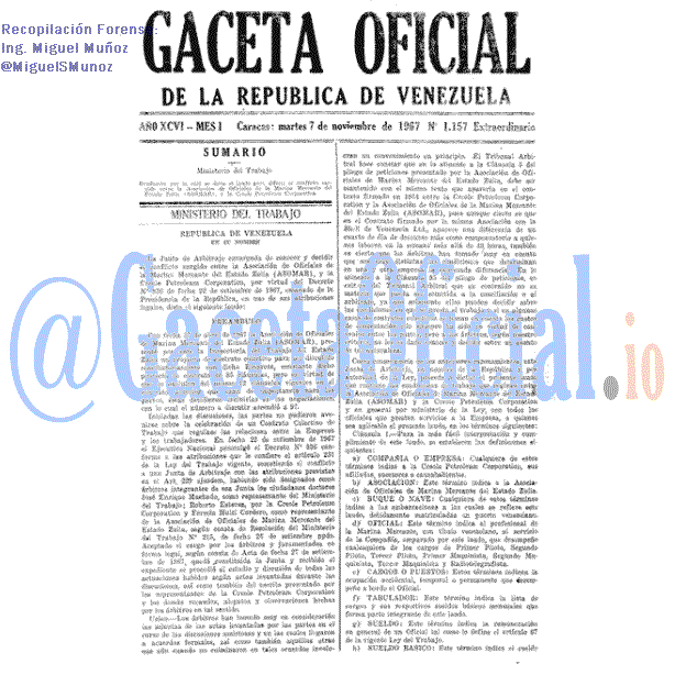 Gaceta Oficial 1157 del 7 Noviembre 1967