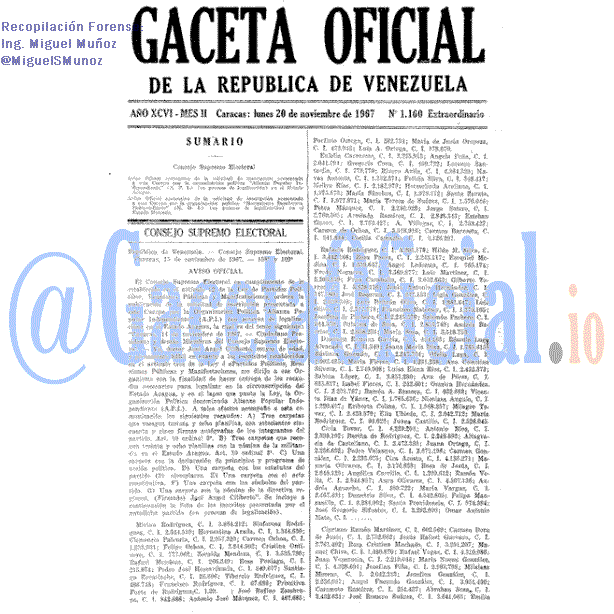 Gaceta Oficial 1160 del 20 Noviembre 1967