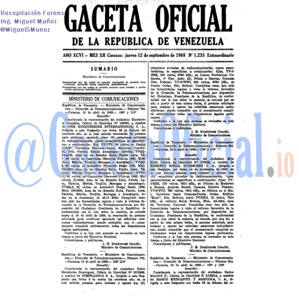 Gaceta Oficial 1235 del 12 Septiembre 1968