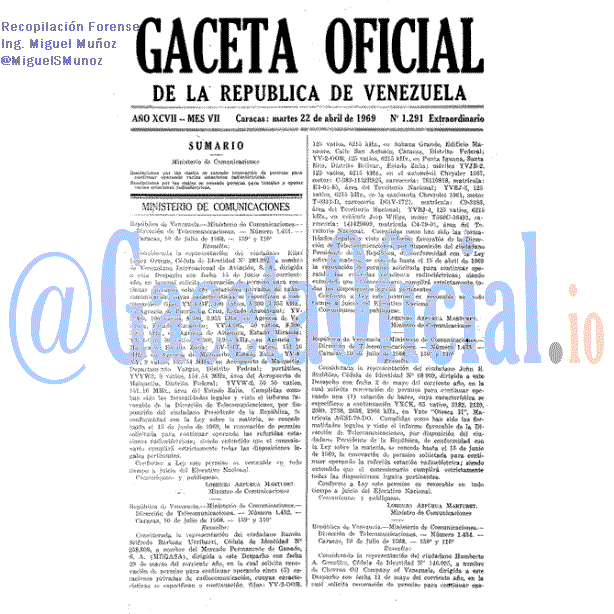 Gaceta Oficial 1291 del 22 Abril 1969