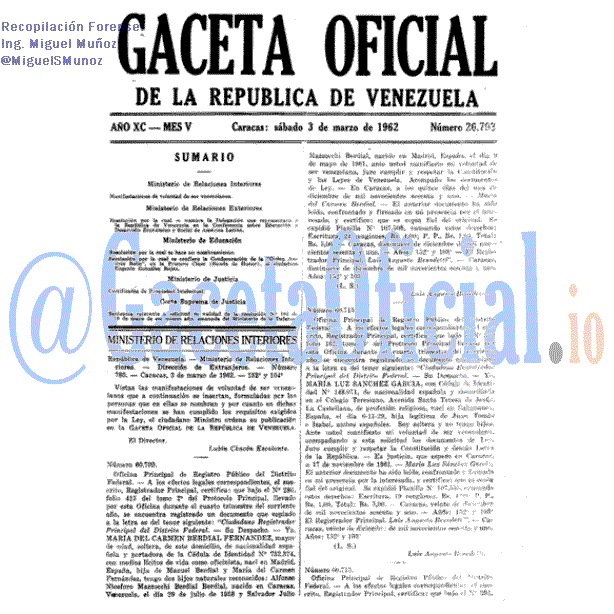 Gaceta Oficial 26793 del 3 Marzo 1962
