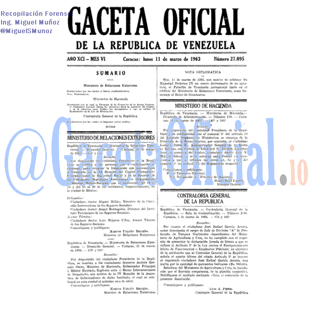 Gaceta Oficial 27095 del 11 Marzo 1963