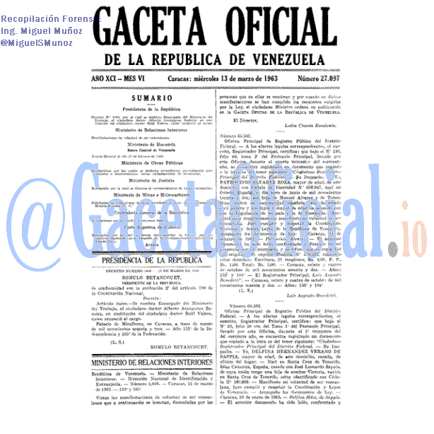 Gaceta Oficial 27097 del 13 Marzo 1963