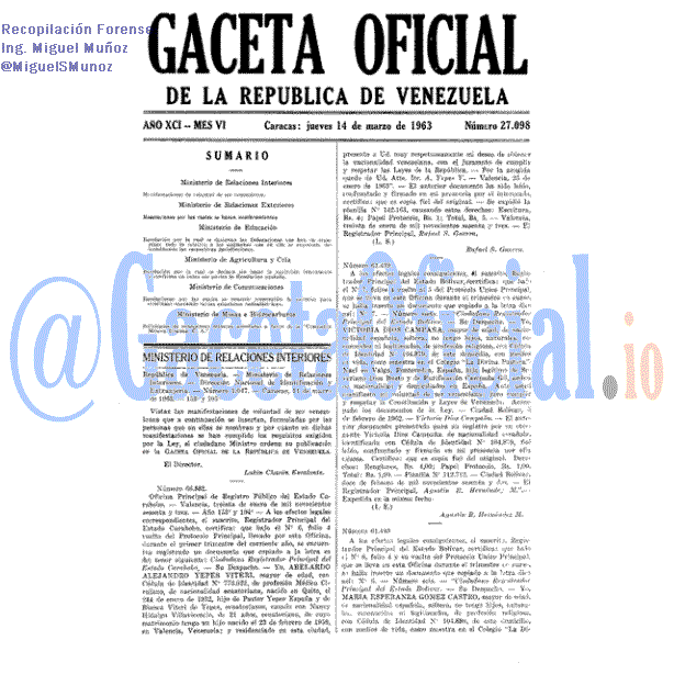 Gaceta Oficial 27098 del 14 Marzo 1963