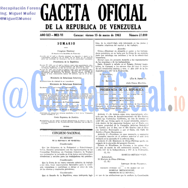 Gaceta Oficial 27099 del 15 Marzo 1963