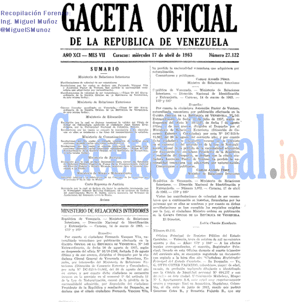 Gaceta Oficial 27122 del 17 Abril 1963
