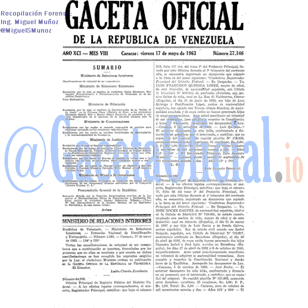 Gaceta Oficial 27146 del 17 Mayo 1963
