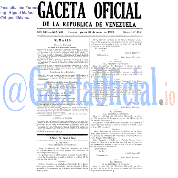 Gaceta Oficial 27157 del 30 Mayo 1963