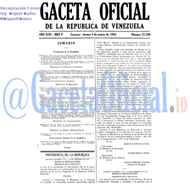 Gaceta Oficial 27386 del 6 Marzo 1964