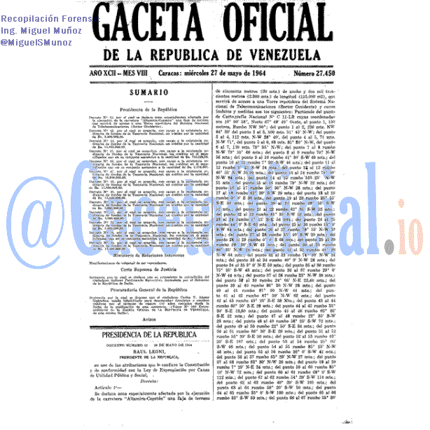 Gaceta Oficial 27450 del 27 Mayo 1964