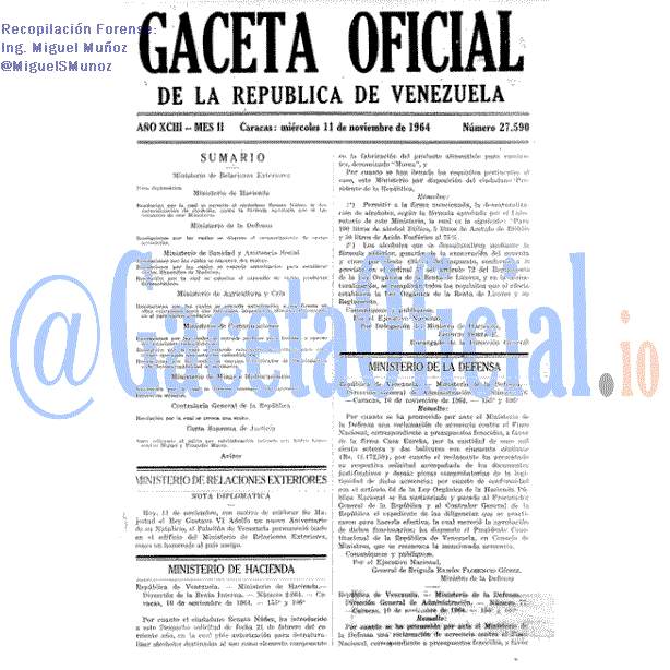 Gaceta Oficial 27590 del 11 Noviembre 1964