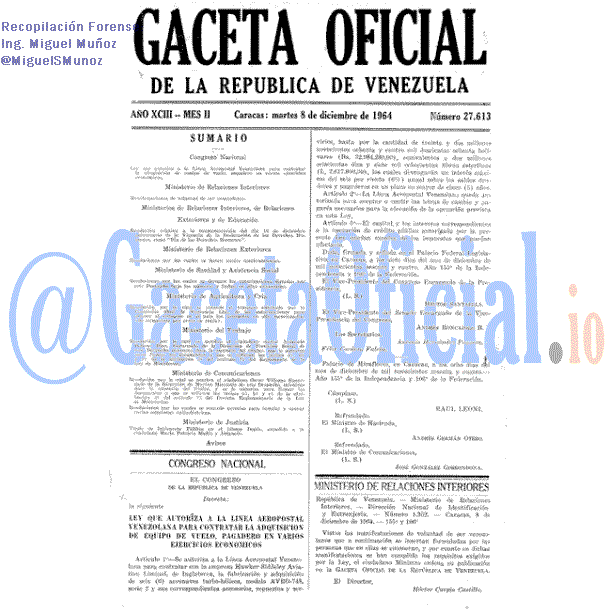 Gaceta Oficial 27613 del 8 Diciembre 1964