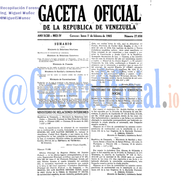 Gaceta Oficial 27656 del 1 Febrero 1965