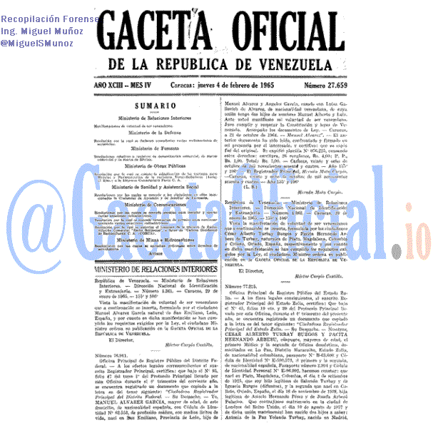 Gaceta Oficial 27659 del 4 Febrero 1965