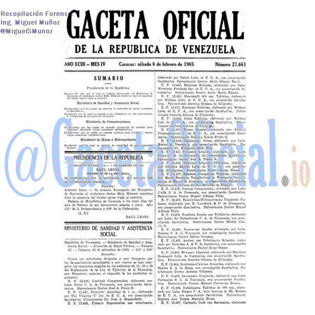Gaceta Oficial 27661 del 6 Febrero 1965