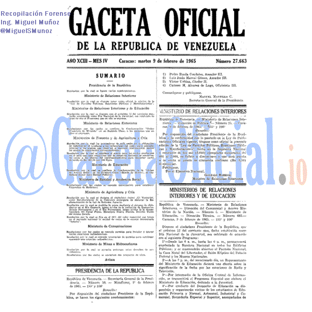 Gaceta Oficial 27663 del 9 Febrero 1965