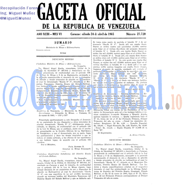 Gaceta Oficial 27720 del 24 Abril 1965