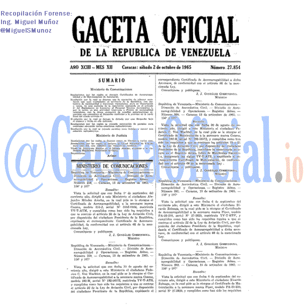 Gaceta Oficial 27854 del 2 Octubre 1965