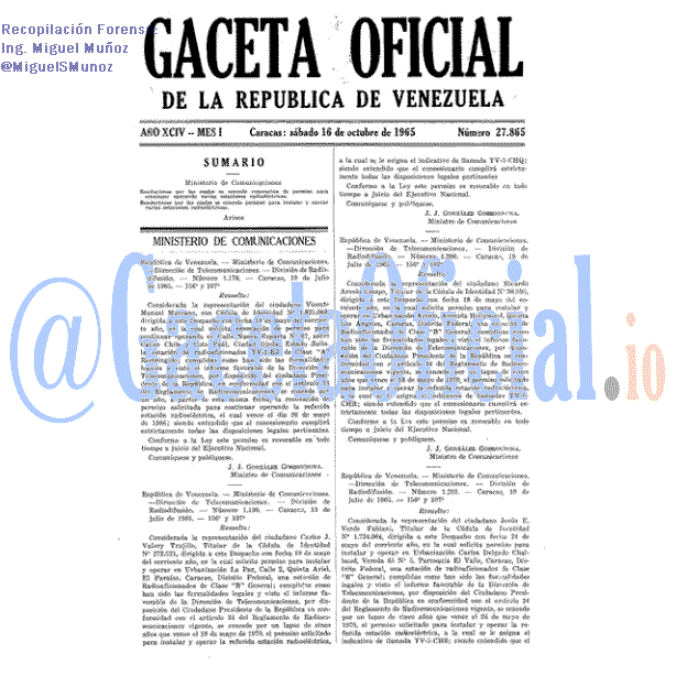 Gaceta Oficial 27865 del 16 Octubre 1965