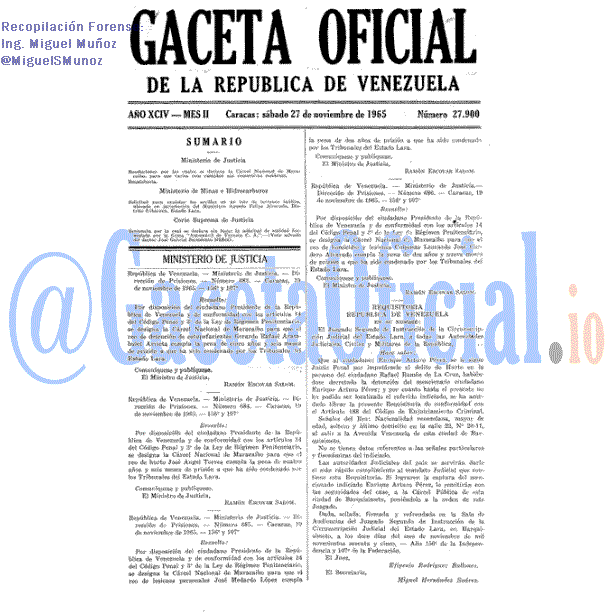 Gaceta Oficial 27900 del 27 Noviembre 1965