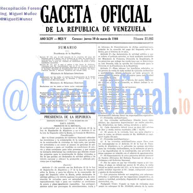 Gaceta Oficial 27982 del 10 Marzo 1966
