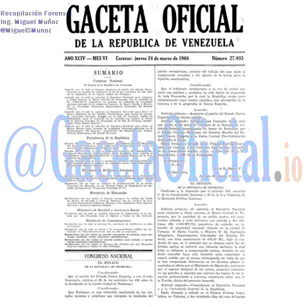 Gaceta Oficial 27993 del 24 Marzo 1966