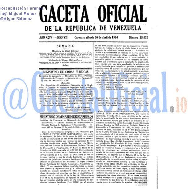 Gaceta Oficial 28020 del 30 Abril 1966