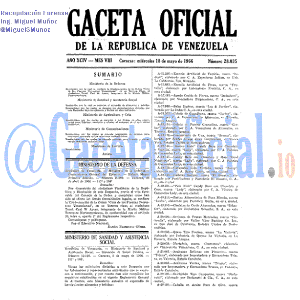 Gaceta Oficial 28035 del 18 Mayo 1966
