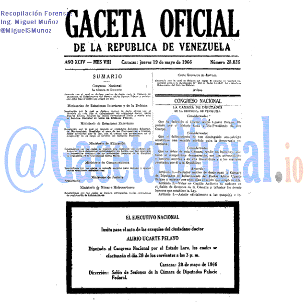 Gaceta Oficial 28036 del 19 Mayo 1966