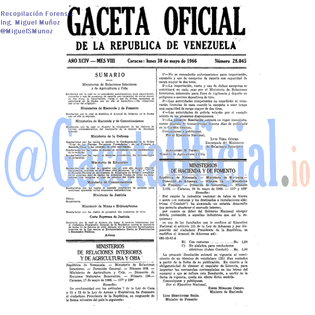 Gaceta Oficial 28045 del 30 Mayo 1966
