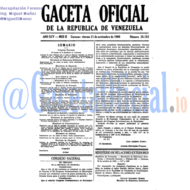 Gaceta Oficial 28183 del 11 Noviembre 1966
