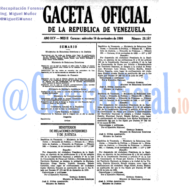 Gaceta Oficial 28187 del 16 Noviembre 1966