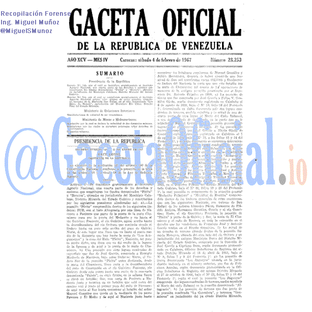 Gaceta Oficial 28253 del 4 Febrero 1967