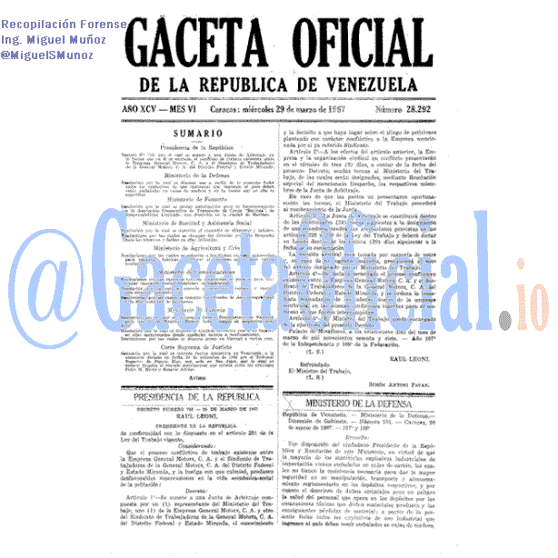 Gaceta Oficial 28292 del 29 Marzo 1967