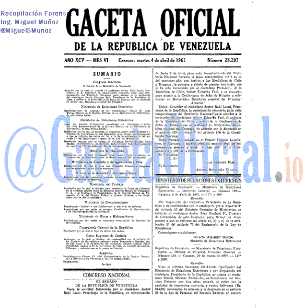 Gaceta Oficial 28297 del 4 Abril 1967