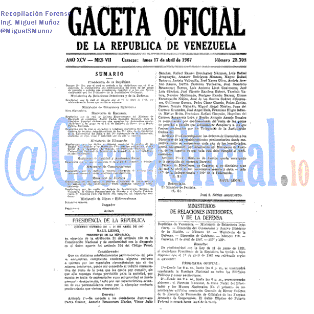 Gaceta Oficial 28308 del 17 Abril 1967