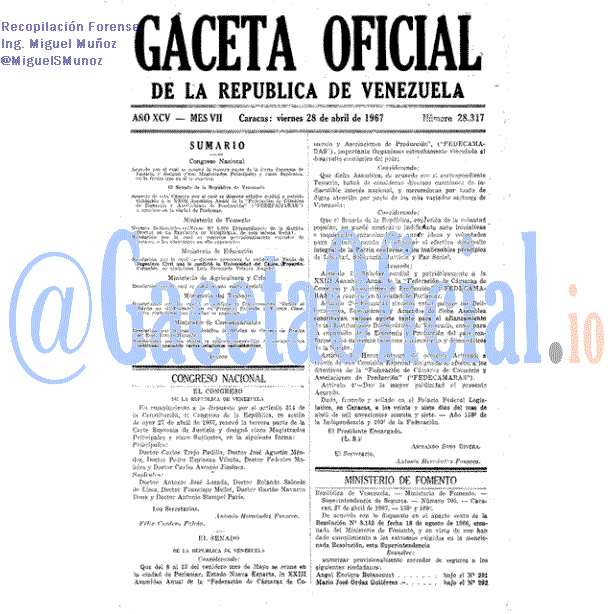 Gaceta Oficial 28317 del 28 Abril 1967