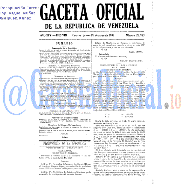 Gaceta Oficial 28339 del 25 Mayo 1967